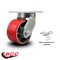 Service Caster 6 Inch Heavy Duty Red Poly on Cast Iron Wheel Swivel Caster with Swivel Lock SCC-KP92S630-PUR-RS-BSL - alternate 4